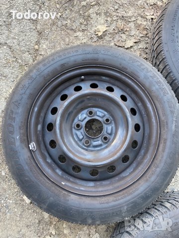 железни джанти 5х114.3 16 с гуми Dunlop 205/60/16, снимка 5 - Гуми и джанти - 44498472