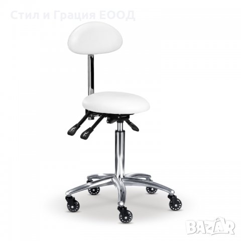 Козметичен/фризьорски стол - табуретка с облегалка Gala 55/75 см, снимка 2 - Педикюр и маникюр - 29687282