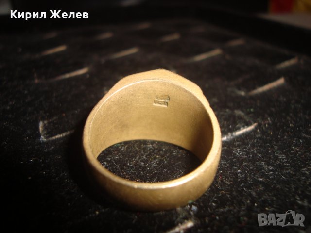 СТАР ОРНАМЕНТИРАН БРОНЗОВ МАСИВЕН ПРЪСТЕН с ПЕЧАТИ 14К и 585 МАЙСТОРСКА ИЗРАБОТКА за КОЛЕКЦИЯ 20790, снимка 2 - Пръстени - 32175717