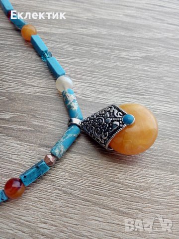 Колие от тюркоаз, снимка 8 - Колиета, медальони, синджири - 37893044