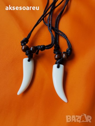 Ново колие каишка медальон с висулка бял зъб от красив материал модни бижута за подарък за Свети Вал, снимка 13 - Колиета, медальони, синджири - 38318222