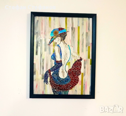 Декоративно пано от стъклена мозайка, снимка 2 - Картини - 51716187