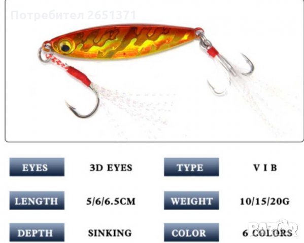 Изкуствена примамка - Пилкер, снимка 5 - Стръв и захранки - 30620887