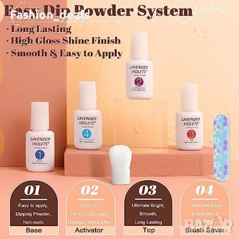 Нов комплект декорация пудра топ лак за нокти Жени Маникюр Подарък, снимка 4 - Продукти за маникюр - 42349521