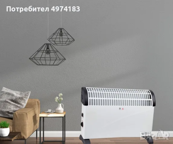 Конвекторна печка, 2000W, снимка 3 - Отоплителни печки - 56470426