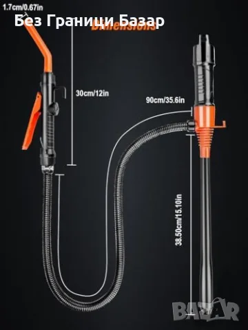 Нова Електрическа помпа за гориво бензин дизел керосин 2.4 GPM на батерии с маркуч 99 см, снимка 8 - Аксесоари и консумативи - 56219364