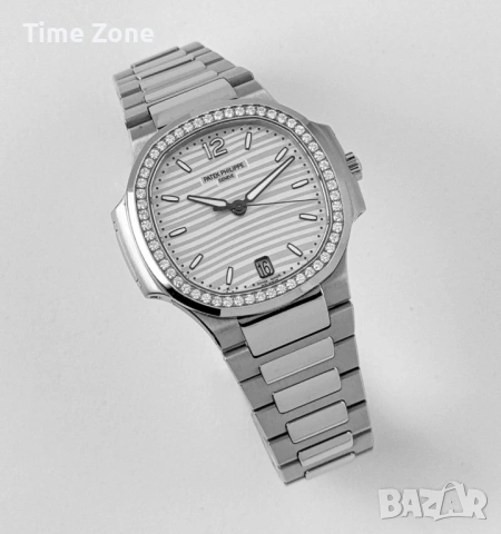 Patek Philippe Nautilus 35mm Steel Diamond White Dial Дамски, снимка 3 - Дамски - 53026110