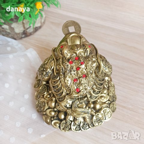 3270 Сувенир Фън шуй статуетка трикрака жаба на парите и късмета, снимка 7 - Декорация за дома - 38755592