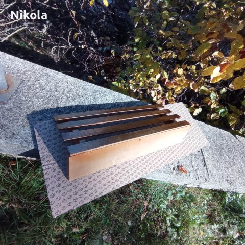 Стенна закачалка за дрехи и шапки дървена 64/24см, снимка 7 - Закачалки - 38486837