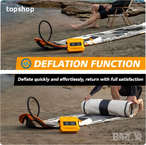 SUP Помпа dwndpump 20PSI високо налягане, електрическа, преносима помпа за SUP дъски интелигентна..., снимка 4 - Водни спортове - 51701229