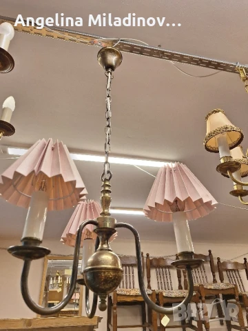 Винтидж полилей месинг , снимка 2 - Полилеи - 50864072