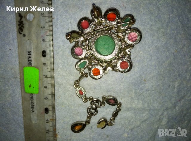 ПРЕКРАСНА ФЛОРАЛНА СРЕБРИСТА КРИСТАЛНА ВИНТИДЖ БРОШКА - ПЕНДАНТ 26588, снимка 16 - Други - 42082403