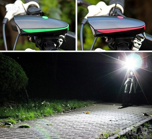 Предна LED светлина за велосипед с USB зареждане и Електронен звънец, снимка 12 - Аксесоари за велосипеди - 29395374
