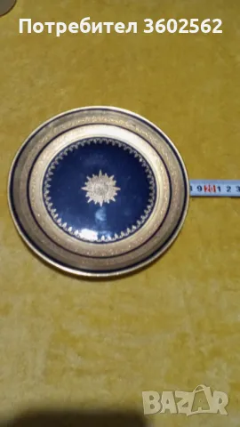 Изключителна  чиния порцелан-кобалт и злато KPM Bavaria, снимка 2 - Колекции - 47856633