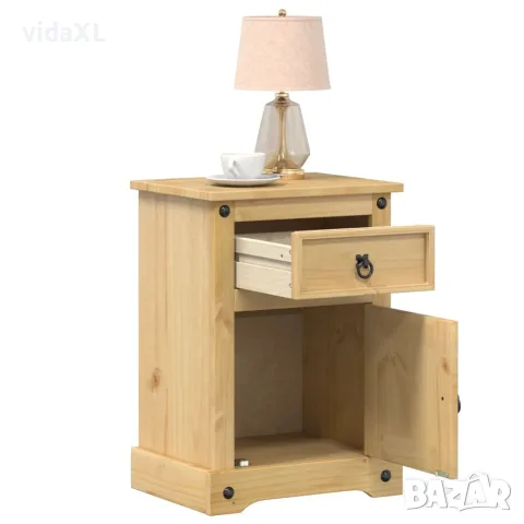 vidaXL Нощно шкафче Corona, 45x35x64 см, бор масив, снимка 2 - Шкафове - 56147402