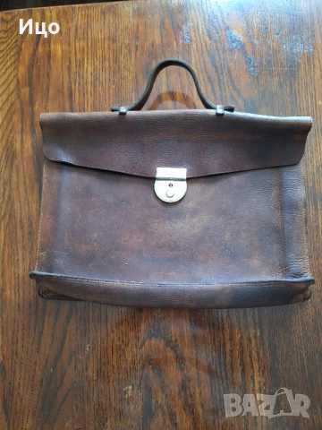 Стара кожена чанта за документи 1883г