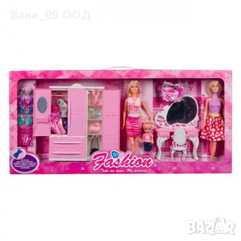 Макси сет 2 кукли Барби с дете, гардероб и много аксесоари