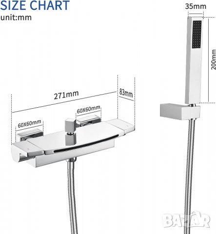Смесител с душ слушалка SB0007, снимка 5 - Други стоки за дома - 39826749