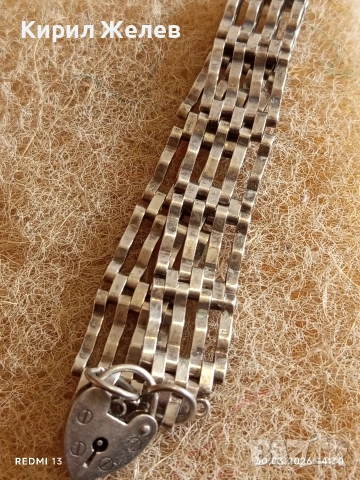 Винтидж сребърна гривна тип порта с закопчалка катинар сърце ❤️ Vonk Jewellery 53006, снимка 8 - Гривни - 54026611