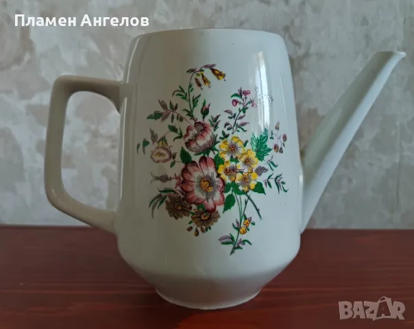 Стар български порцелан - Кана, Чайник, снимка 3 - Антикварни и старинни предмети - 49933100