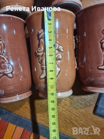 Стар керамичен сервиз за вино , снимка 9 - Антикварни и старинни предмети - 52427702