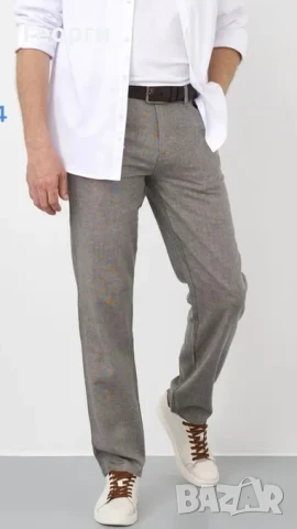 Летен панталон в стил бизнес-кежуал, памук+лен.