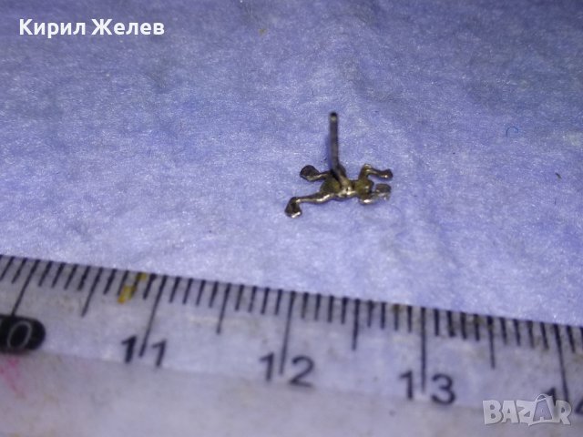 МИНИАТЮРНА СРЕБЪРНА ОБЕЦА ЖАБКА ОКСИДИРАНО СРЕБРО ВИСОКА ПРОБА РЪЧНА ХУДОЖЕСТВЕНА ИЗРАБОТКА 40552, снимка 4 - Антикварни и старинни предмети - 42787560