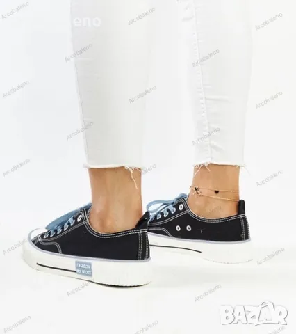 Дамски черни маратонки с цветни връзки Jadranka, снимка 5 - Маратонки - 50417736