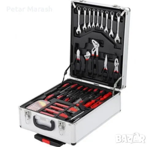 Куфар с инструменти 499 части KraftWorld – тресчотни ключове,тресчотка, клещи, отвертки, снимка 3 - Куфари с инструменти - 50335560