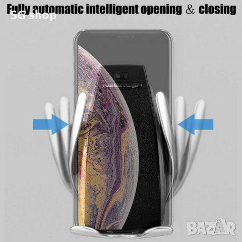 Стойка за телефон с безжично зарядно S5 10W Fast Wireless Charger, снимка 4 - Зарядни за кола - 29307641