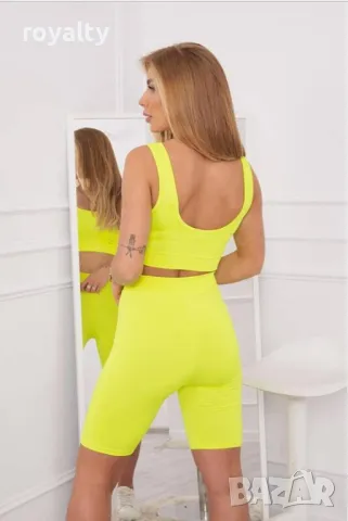 Дамски спортен екип жълт неон, снимка 2 - Комплекти - 49902713