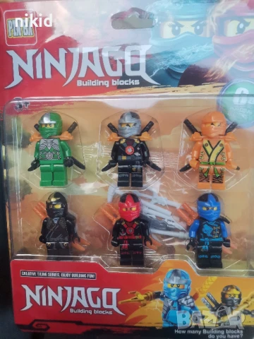 6 фигурки Нинджаго Ninjago за Лего конструктор за игра и украса на торта пластмасови