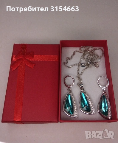 Комплект колие и обици , снимка 8 - Бижутерийни комплекти - 54261417