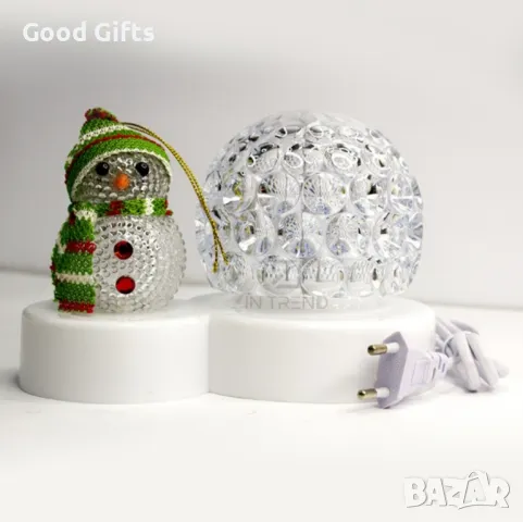 Светеща Фигурка Снежен човек с Проектор, Коледни Лампички, снимка 4 - Декорация за дома - 47468701