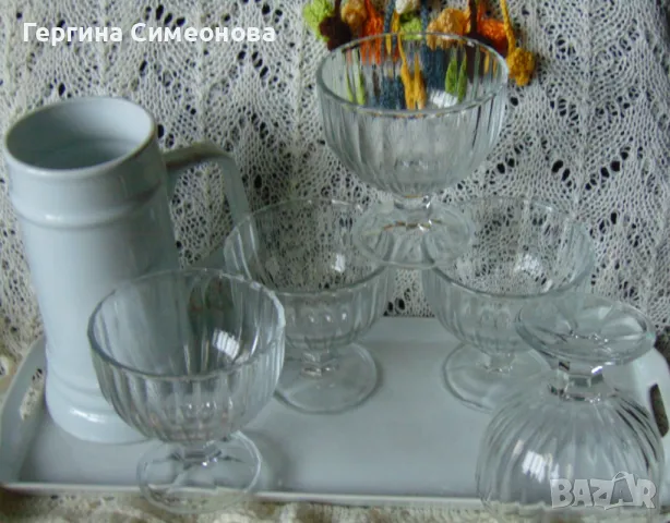 Десертни купички кристално стъкло, снимка 1