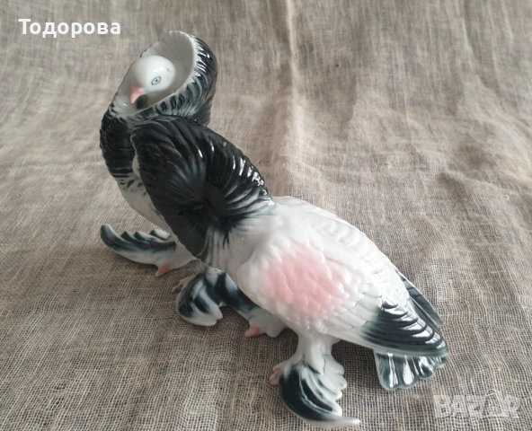 Порцеланова фигура на чифт гълъби, снимка 3 - Антикварни и старинни предмети - 54315989