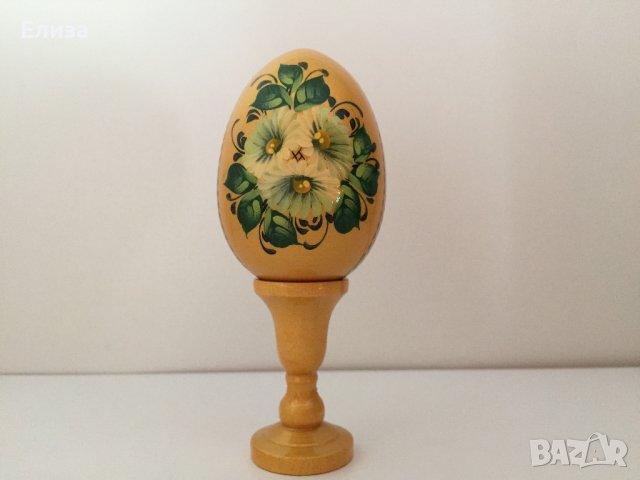 Великденско яйце, дървено №1 - златисто, снимка 3 - Декорация за дома - 38194686
