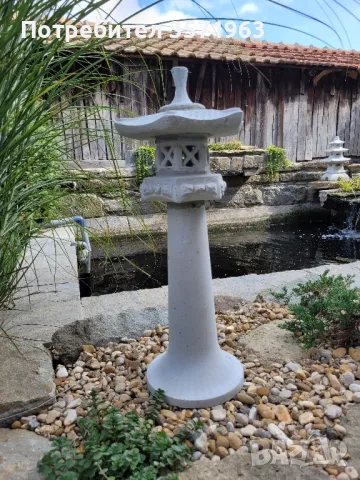 Градински фигури от бетон японски фенер/пагода, снимка 2 - Градински мебели, декорация  - 47400135