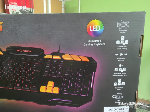 Нова! Геймърска клавиатура с Кирилица ROXPOWER G-8100, GAMING LED, Черна, снимка 8 - Клавиатури и мишки - 50163399