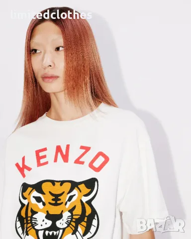 KENZO White Lucky Tiger Logo Print Relaxed Fit Мъжка / Дамска Тениска size M (L), снимка 11 - Тениски - 47313998