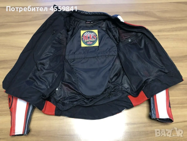 Чисто ново кожено мото яке MQP Aces Of The Tracks 44 с протектори, снимка 3 - Аксесоари и консумативи - 53066893