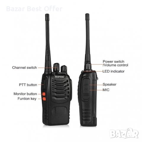 Baofeng BF-888S Пълен комплект два броя радиостанция/слушалки/, снимка 3 - Други - 36825027