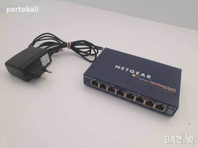 +Гаранция! Switch Суич Netgear FS108, снимка 1 - Суичове - 39506744