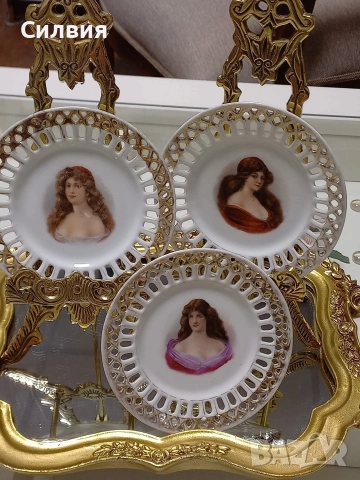 Антикварни чинийки 3бр., снимка 9 - Колекции - 52861009