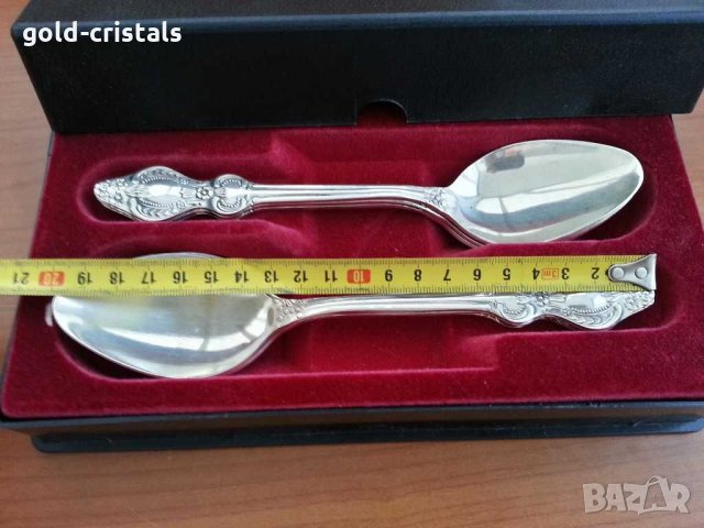 Руски посребрени лъжици в кутия мнц, снимка 3 - Антикварни и старинни предмети - 31273511