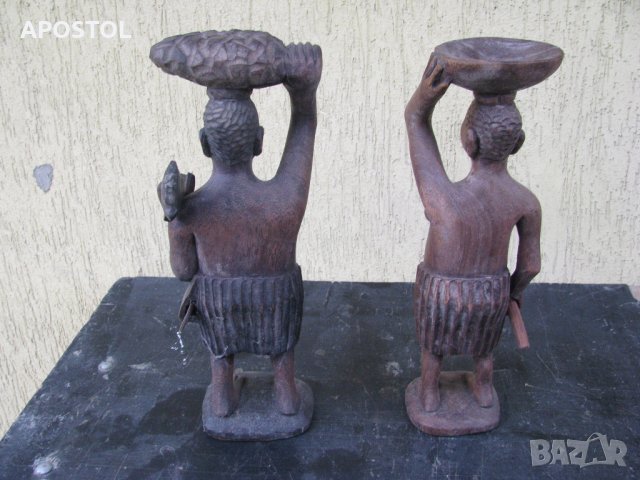  дървена статуетка африканска , снимка 3 - Колекции - 30408440