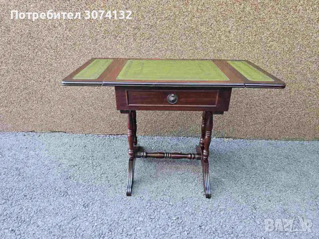 Разтегателна помощна масичка с кожа, снимка 4 - Маси - 47464899