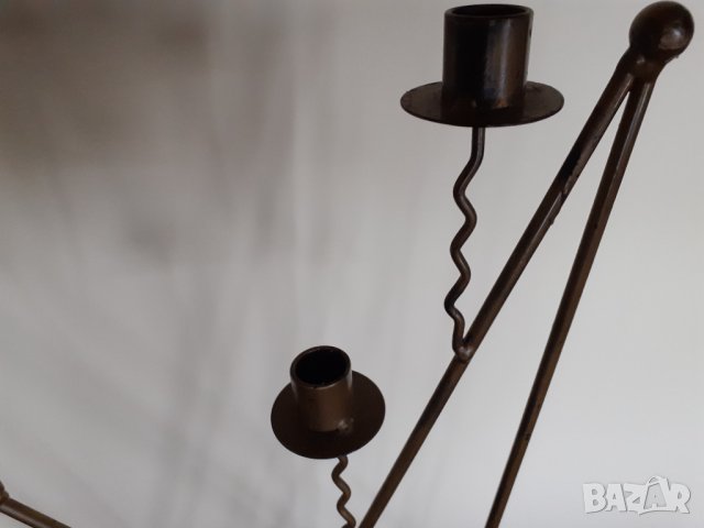 Бароков Масивен висок железен свещник - идеален за механа, снимка 4 - Декорация за дома - 36804431