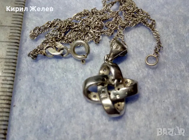 АЖУРЕН СКЪПОЦЕНЕН СРЕБЪРЕН ПЕНДАНТ РОДИРАНО СРЕБРО 925 с ЦИРКОНИ и СРЕБЪРНО 925 ЛАНЧЕ 34816, снимка 3 - Колиета, медальони, синджири - 50335106
