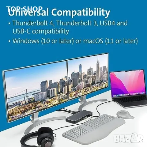 Нова Професионална Докинг Станция Kensington, 4K/8K, Thunderbolt 4, HDMI, снимка 4 - Друга електроника - 49457984